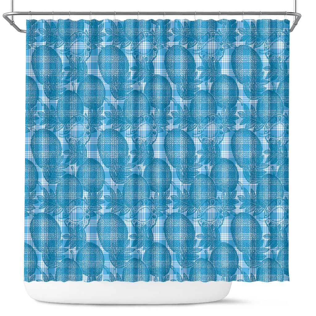 Polu Hawaii Breadfruit Palaka Motifs Shower Curtain