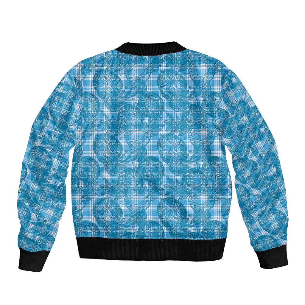 Polu Hawaii Breadfruit Palaka Motifs Sleeve Zip Bomber Jacket LT14 - Polynesian Pride