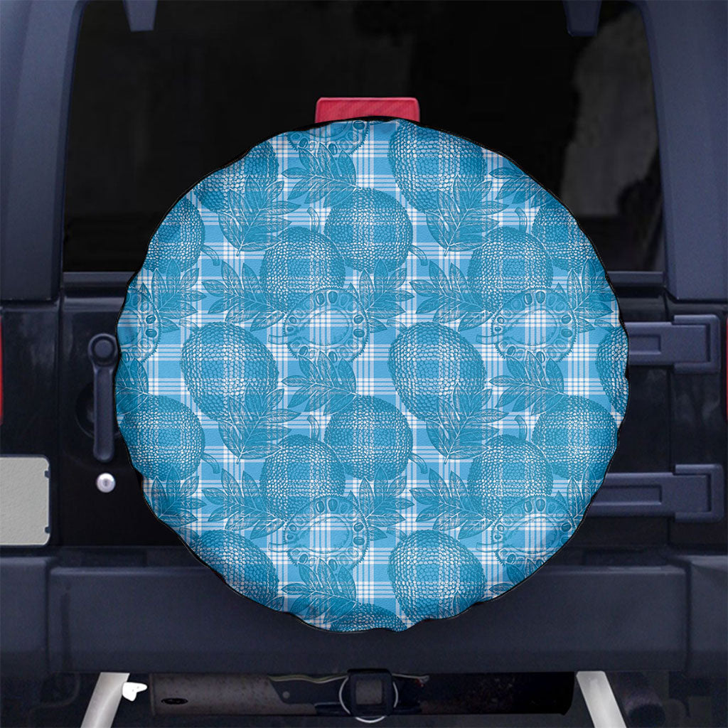 Polu Hawaii Breadfruit Palaka Motifs Spare Tire Cover LT14 No hole Blue - Polynesian Pride