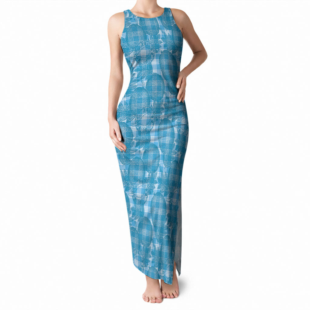 Polu Hawaii Breadfruit Palaka Motifs Tank Maxi Dress