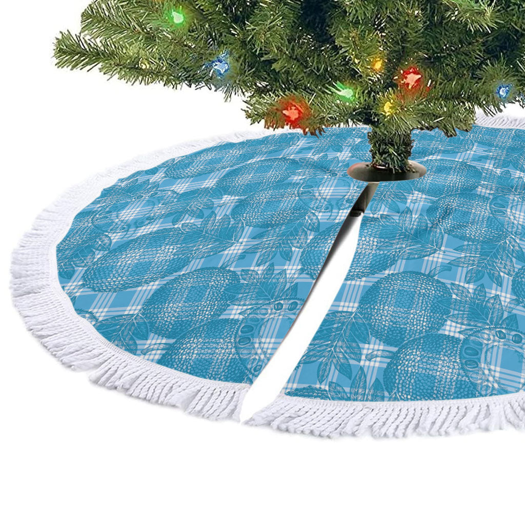 Polu Hawaii Breadfruit Palaka Motifs Tree Skirt