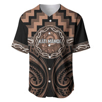 Aotearoa Kati Mamoe Personalised Baseball Jersey Maori Iwi Poutama Puhoro Tattoo LT14 Brown - Polynesian Pride