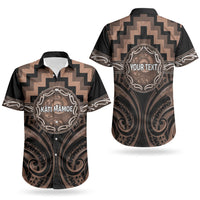 Aotearoa Kati Mamoe Personalised Couples Matching Puletasi and Hawaiian Shirt Maori Iwi Poutama Puhoro Tattoo LT14 - Polynesian Pride