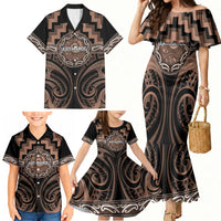 Aotearoa Kati Mamoe Personalised Family Matching Mermaid Dress and Hawaiian Shirt Maori Iwi Poutama Puhoro Tattoo LT14 - Polynesian Pride