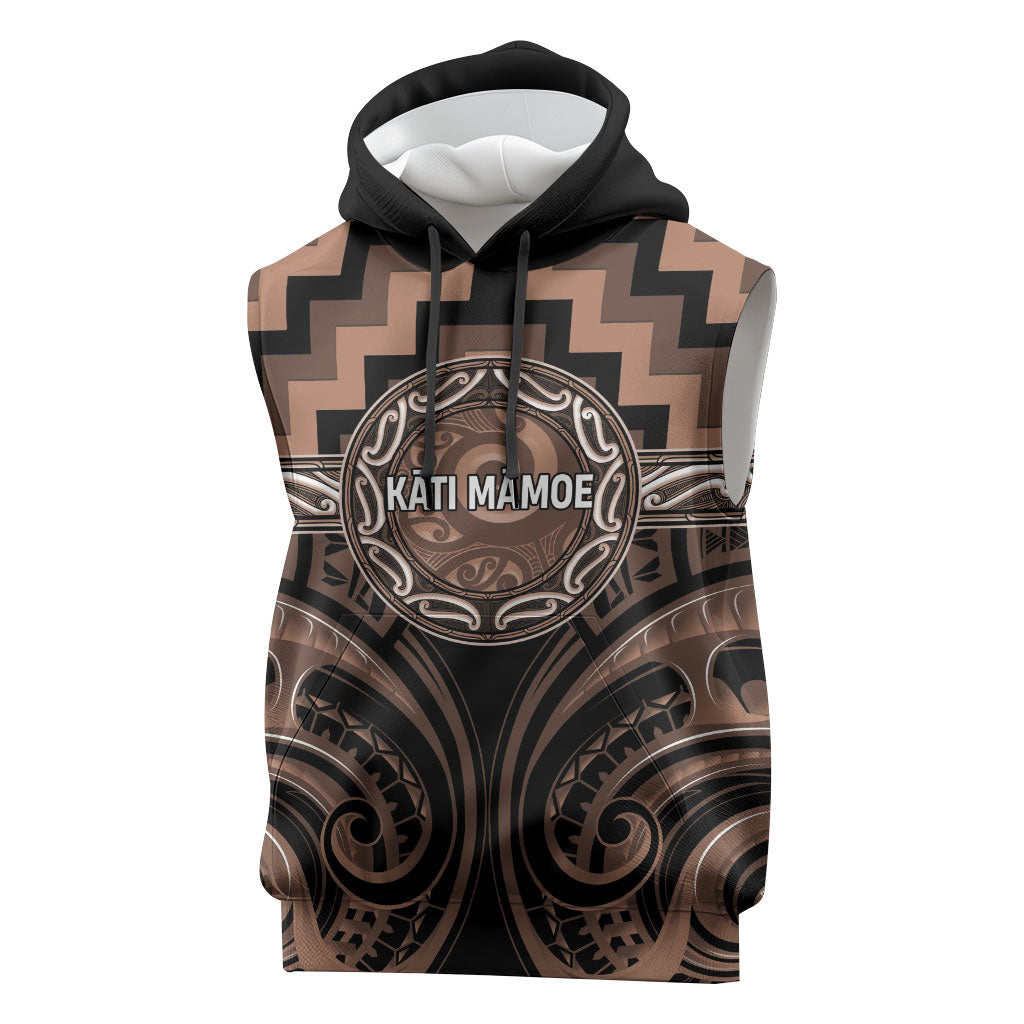 Aotearoa Kati Mamoe Personalised Sleeveless Hoodie Maori Iwi Poutama Puhoro Tattoo