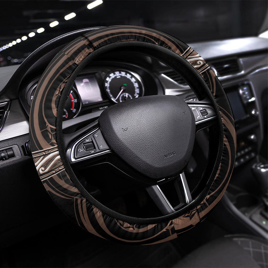 Aotearoa Kati Mamoe Steering Wheel Cover Maori Iwi Poutama Puhoro Tattoo
