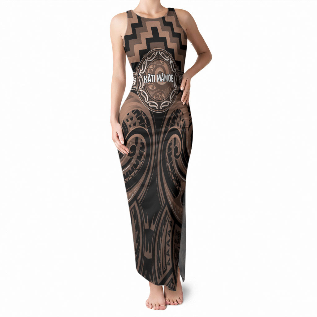 Aotearoa Kati Mamoe Personalised Tank Maxi Dress Maori Iwi Poutama Puhoro Tattoo