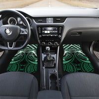 Aotearoa Whakatohea Personalised Car Mats Maori Iwi Poutama Puhoro Tattoo LT14 Set 2pcs - Front Green - Polynesian Pride