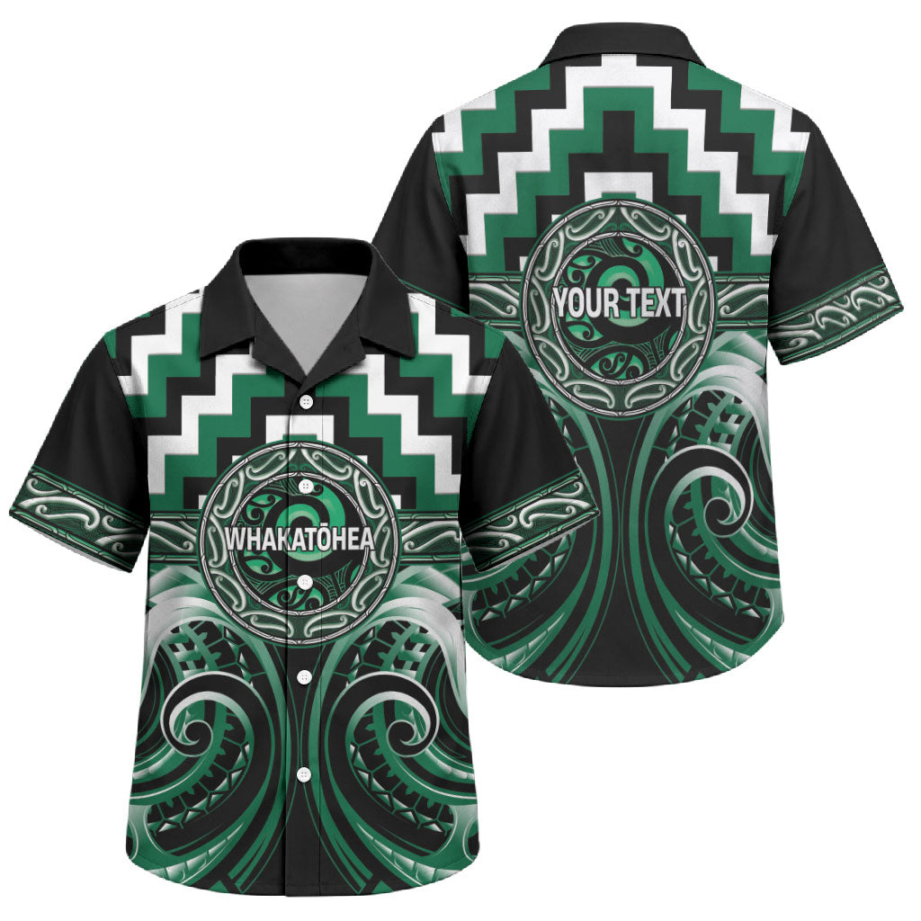 Aotearoa Whakatohea Personalised Family Matching Long Sleeve Bodycon Dress and Hawaiian Shirt Maori Iwi Poutama Puhoro Tattoo LT14 Son's Shirt Green - Polynesian Pride