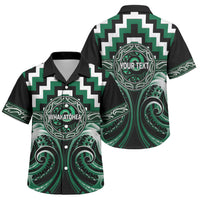 Aotearoa Whakatohea Personalised Family Matching Summer Maxi Dress and Hawaiian Shirt Maori Iwi Poutama Puhoro Tattoo LT14 Son's Shirt Green - Polynesian Pride