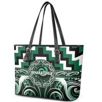 Aotearoa Whakatohea Leather Tote Bag Maori Iwi Poutama Puhoro Tattoo LT14 - Polynesian Pride