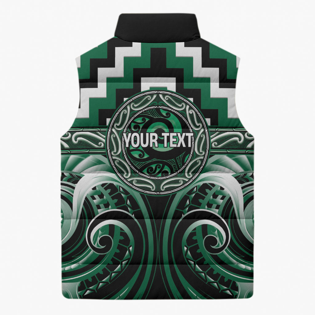 Aotearoa Whakatohea Personalised Sleeveless Puffer Jacket Maori Iwi Poutama Puhoro Tattoo LT14 - Polynesian Pride