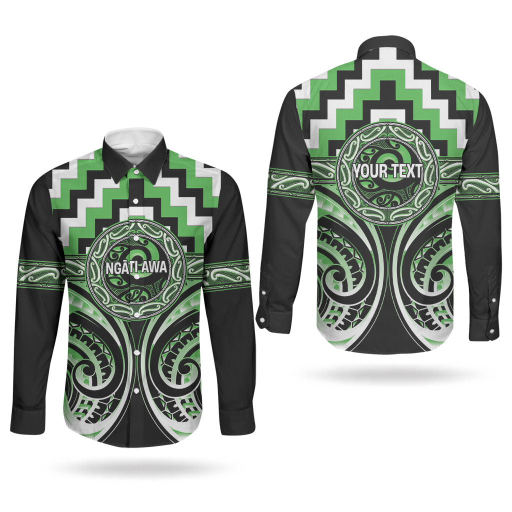 Aotearoa Ngati Awa Personalised Couples Matching Mermaid Dress and Long Sleeve Button Shirt Maori Iwi Poutama Puhoro Tattoo LT14 - Polynesian Pride