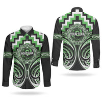 Aotearoa Ngati Awa Personalised Couples Matching Mermaid Dress and Long Sleeve Button Shirt Maori Iwi Poutama Puhoro Tattoo LT14 - Polynesian Pride