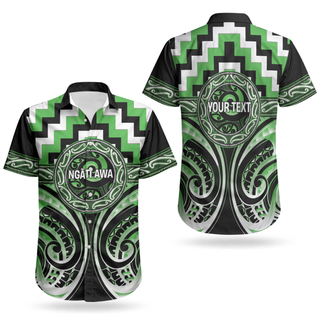 Aotearoa Ngati Awa Personalised Couples Matching Short Sleeve Bodycon Dress and Hawaiian Shirt Maori Iwi Poutama Puhoro Tattoo LT14 - Polynesian Pride