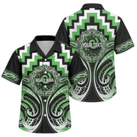 Aotearoa Ngati Awa Personalised Family Matching Off Shoulder Short Dress and Hawaiian Shirt Maori Iwi Poutama Puhoro Tattoo LT14 Son's Shirt Green - Polynesian Pride