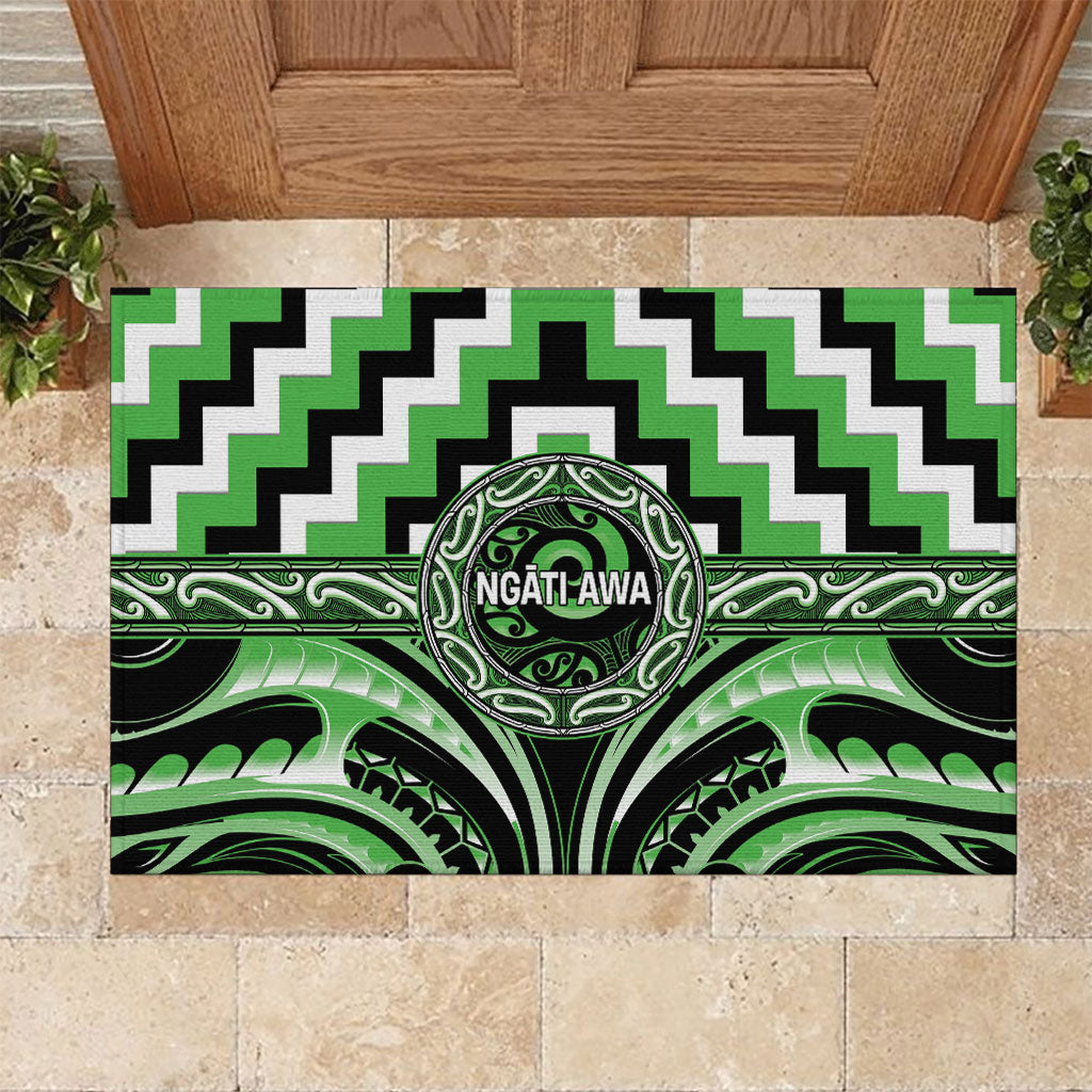 Aotearoa Ngati Awa Rubber Doormat Maori Iwi Poutama Puhoro Tattoo
