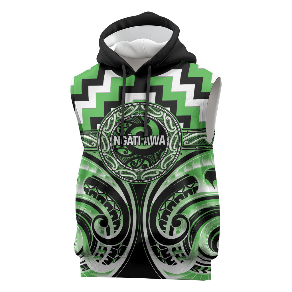 Aotearoa Ngati Awa Personalised Sleeveless Hoodie Maori Iwi Poutama Puhoro Tattoo
