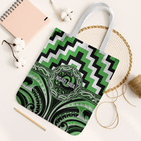 Aotearoa Ngati Awa Tote Bag Maori Iwi Poutama Puhoro Tattoo LT14 White Strap One Size Green - Polynesian Pride