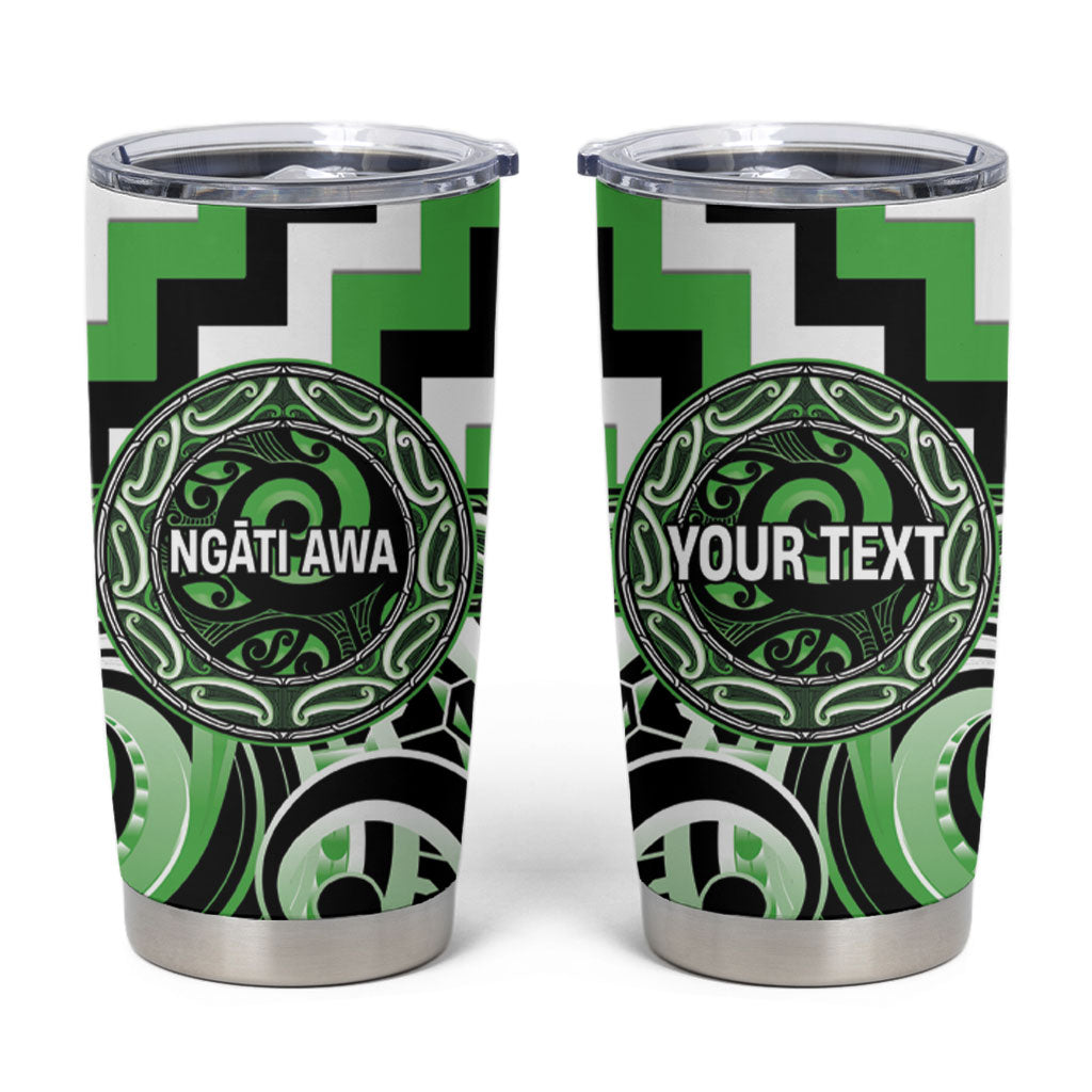 Aotearoa Ngati Awa Personalised Tumbler Cup Maori Iwi Poutama Puhoro Tattoo