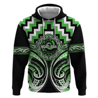 Aotearoa Ngati Awa Personalised Zip Hoodie Maori Iwi Poutama Puhoro Tattoo LT14 Pullover Hoodie Green - Polynesian Pride