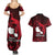 French Polynesia Tahiti Couples Matching Summer Maxi Dress and Hawaiian Shirt Polynesian Shark Tattoo With Hibiscus Red Version LT14 - Polynesian Pride