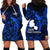 French Polynesia Tahiti Hoodie Dress Polynesian Shark Tattoo With Hibiscus Blue Version LT14 - Polynesian Pride