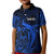 French Polynesia Tahiti Kid Polo Shirt Polynesian Shark Tattoo With Hibiscus Blue Version LT14 Kid Blue - Polynesian Pride