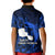 French Polynesia Tahiti Kid Polo Shirt Polynesian Shark Tattoo With Hibiscus Blue Version LT14 - Polynesian Pride