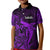 French Polynesia Tahiti Kid Polo Shirt Polynesian Shark Tattoo With Hibiscus Purple Version LT14 Kid Purple - Polynesian Pride