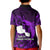 French Polynesia Tahiti Kid Polo Shirt Polynesian Shark Tattoo With Hibiscus Purple Version LT14 - Polynesian Pride