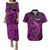 French Polynesia Tahiti Couples Matching Puletasi Dress and Hawaiian Shirt Polynesian Shark Tattoo With Hibiscus Pink Version LT14 Pink - Polynesian Pride