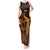 French Polynesia Tahiti Tank Maxi Dress Polynesian Shark Tattoo With Hibiscus Red Version LT14 Women Gold - Polynesian Pride