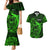 French Polynesia Tahiti Couples Matching Mermaid Dress and Hawaiian Shirt Polynesian Shark Tattoo With Hibiscus Green Version LT14 Green - Polynesian Pride