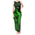 French Polynesia Tahiti Tank Maxi Dress Polynesian Shark Tattoo With Hibiscus Green Version LT14 Women Green - Polynesian Pride