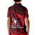 French Polynesia Bora Bora Kid Polo Shirt Polynesian Shark Tattoo With Hibiscus Red Version LT14 - Polynesian Pride