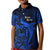 French Polynesia Bora Bora Kid Polo Shirt Polynesian Shark Tattoo With Hibiscus Blue Version LT14 Kid Blue - Polynesian Pride