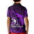French Polynesia Bora Bora Kid Polo Shirt Polynesian Shark Tattoo With Hibiscus Purple Version LT14 - Polynesian Pride