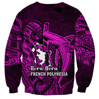 French Polynesia Bora Bora Sweatshirt Polynesian Shark Tattoo With Hibiscus Pink Version LT14 - Polynesian Pride