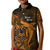 French Polynesia Bora Bora Kid Polo Shirt Polynesian Shark Tattoo With Hibiscus Red Version LT14 Kid Gold - Polynesian Pride