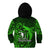 French Polynesia Bora Bora Kid Hoodie Polynesian Shark Tattoo With Hibiscus Green Version LT14 - Polynesian Pride