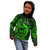 French Polynesia Bora Bora Kid Hoodie Polynesian Shark Tattoo With Hibiscus Green Version LT14 - Polynesian Pride