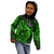 French Polynesia Bora Bora Kid Hoodie Polynesian Shark Tattoo With Hibiscus Green Version LT14 - Polynesian Pride