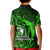 French Polynesia Bora Bora Kid Polo Shirt Polynesian Shark Tattoo With Hibiscus Green Version LT14 - Polynesian Pride