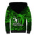 French Polynesia Bora Bora Sherpa Hoodie Polynesian Shark Tattoo With Hibiscus Green Version LT14 - Polynesian Pride