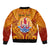Personalised French Polynesia Bomber Jacket Coat Of Arms With Polynesian Plumeria LT14 - Polynesian Pride