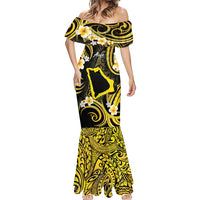 Tokelau Atafu Atoll Mermaid Dress Polynesian Tattoo Plumeria With Map