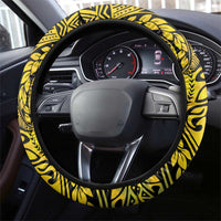 Tokelau Atafu Atoll Steering Wheel Cover Polynesian Tattoo Plumeria With Map LT14 - Polynesian Pride