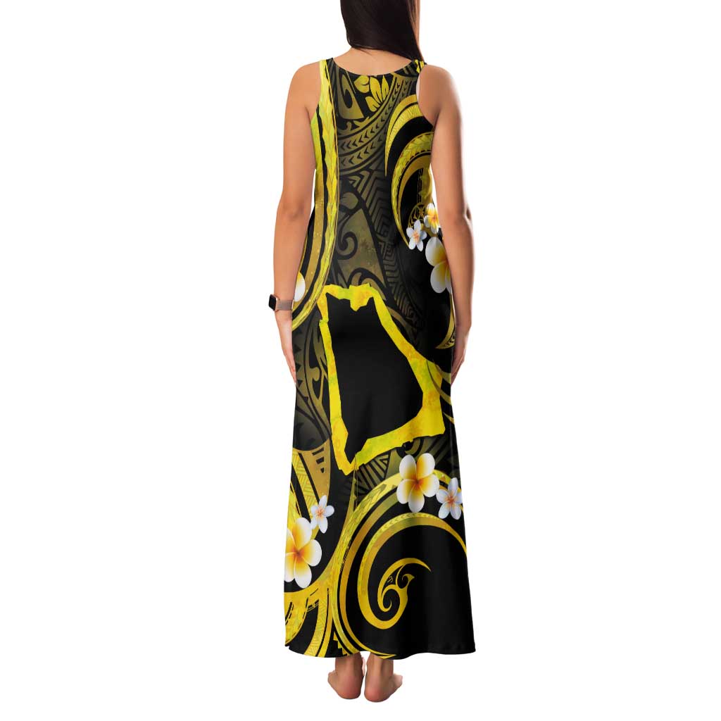 Tokelau Atafu Atoll Tank Maxi Dress Polynesian Tattoo Plumeria With Map LT14 - Polynesian Pride