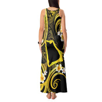 Tokelau Atafu Atoll Tank Maxi Dress Polynesian Tattoo Plumeria With Map LT14 - Polynesian Pride